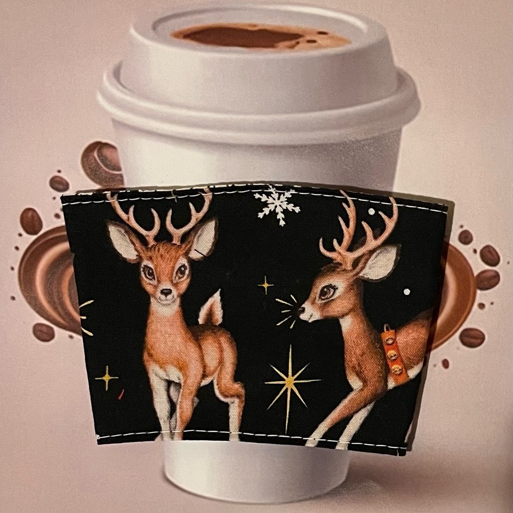 Christmas Coffee Cup Cozies - Reversible